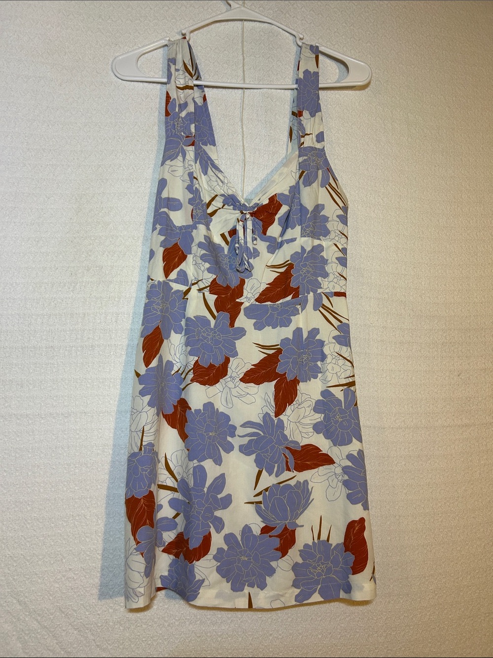 l*space Cream Mini Dress with Lavender & Rust Floral Print